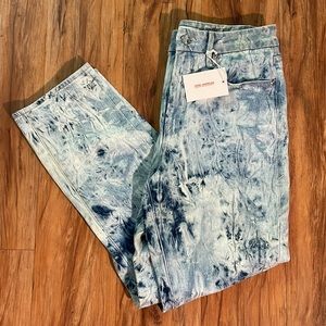 Good American Good Vintage Tie Dye Shibori Straight Leg Jeans Women’s Sz 4 NWT